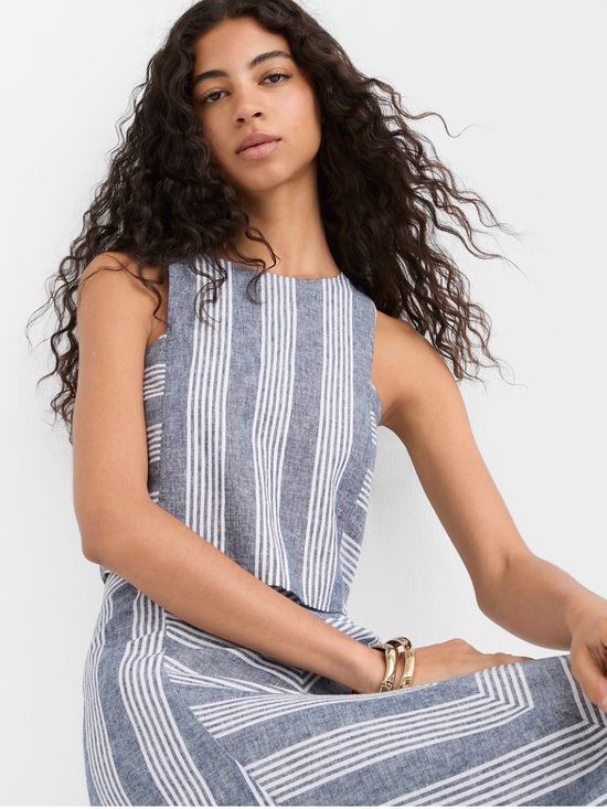 LOFT Tops - NWT! LOFT Striped Linen Cotton Shell